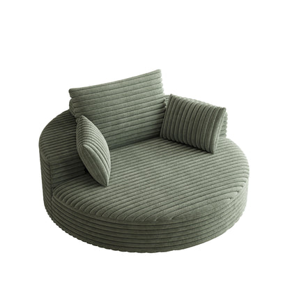 Fauteuil pivotant à une place en mousse et chenille cordouroy