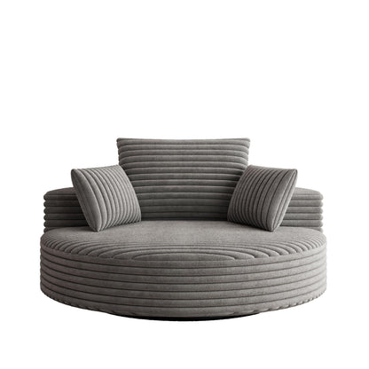 Fauteuil pivotant à une place en mousse et chenille cordouroy