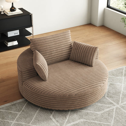 Fauteuil pivotant à une place en mousse et chenille cordouroy