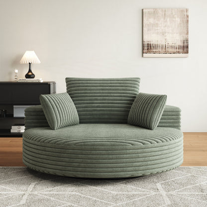 Fauteuil pivotant à une place en mousse et chenille cordouroy
