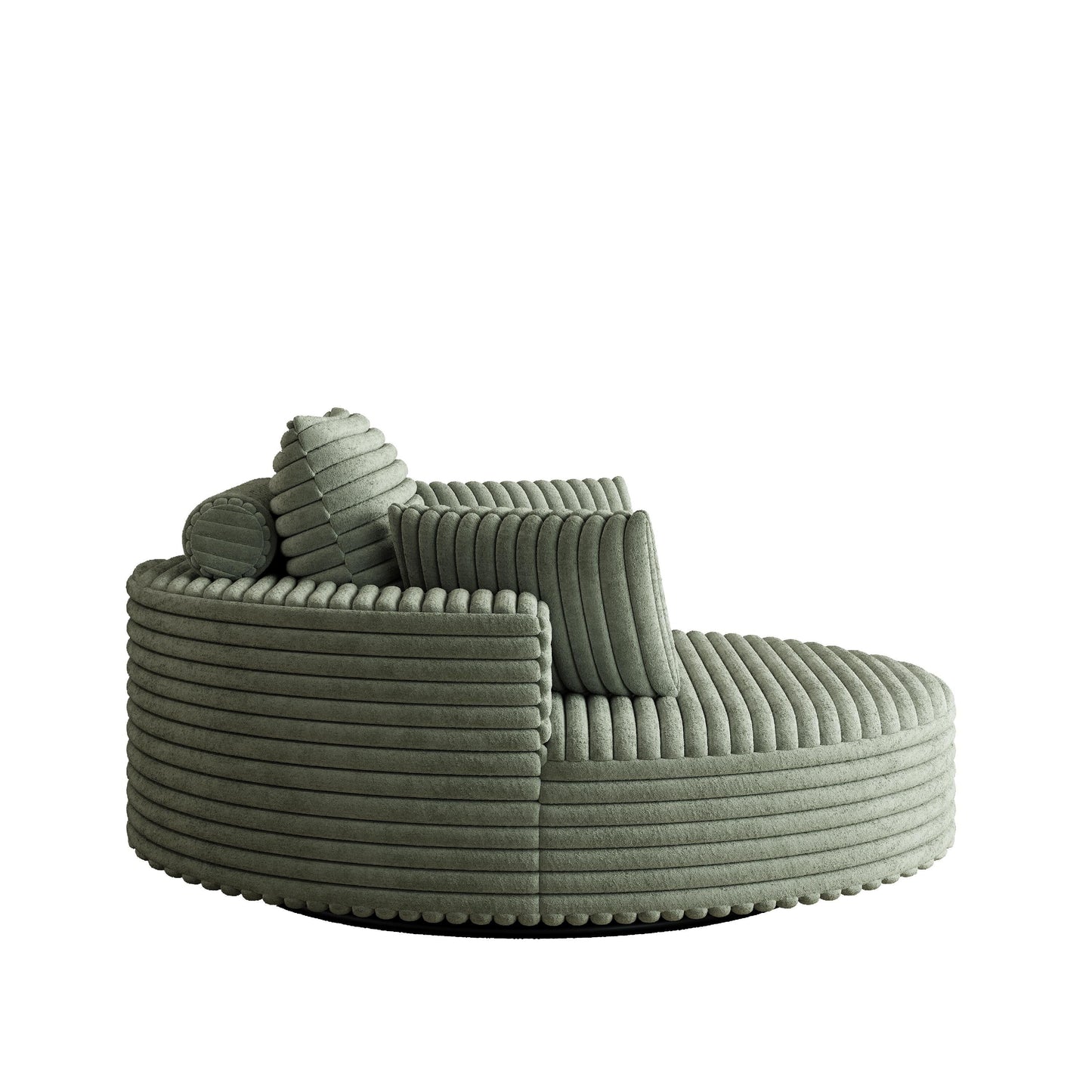 Fauteuil pivotant à une place en mousse et chenille cordouroy