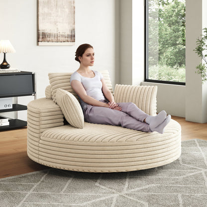 Fauteuil pivotant à une place en mousse et chenille cordouroy