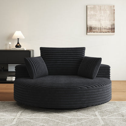 Fauteuil pivotant à une place en mousse et chenille cordouroy