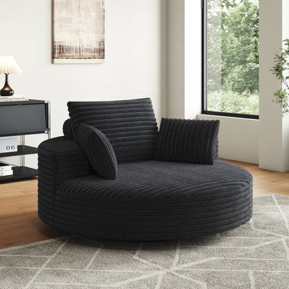 Fauteuil pivotant à une place en mousse et chenille cordouroy