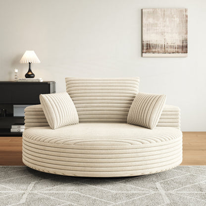 Fauteuil pivotant à une place en mousse et chenille cordouroy
