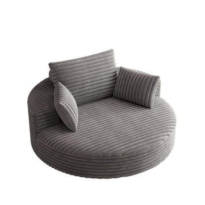 Fauteuil pivotant à une place en mousse et chenille cordouroy