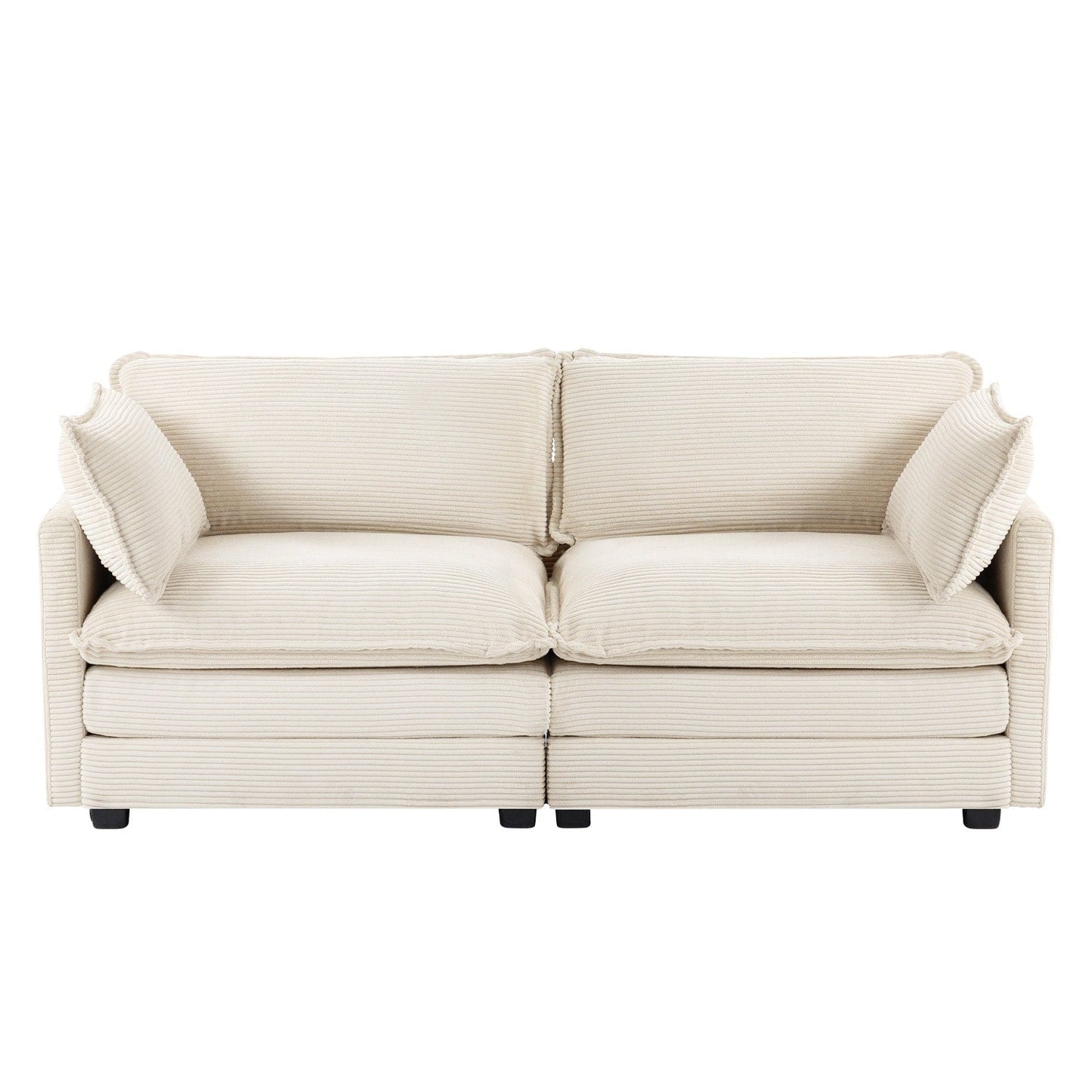 Canapé d'angle en velours côtelé avec ottomans amovibles et coussins ultra-doux pour le salon et la chambre à coucher