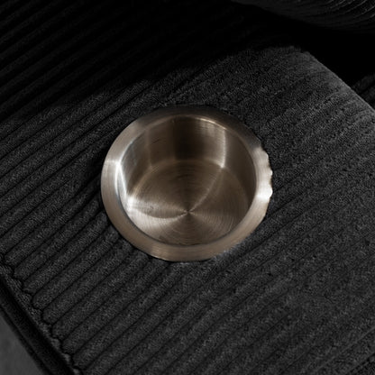 Canapé en mousse à mémoire de forme recouvert de velours côtelé avec pouf, canapé-lit en forme de beanbag - 48.4Lx67.7Wx24.4H