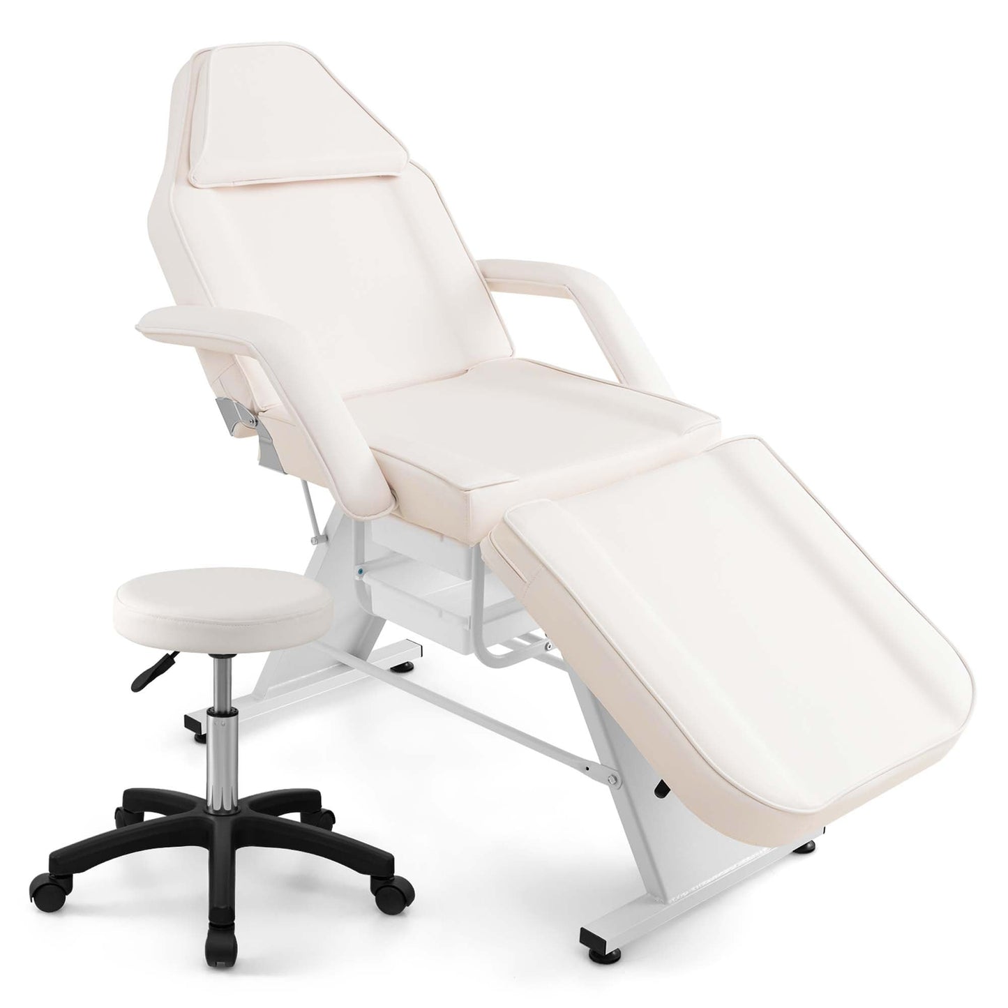 Table de massage Costway 72 avec tabouret hydraulique, dossier réglable et