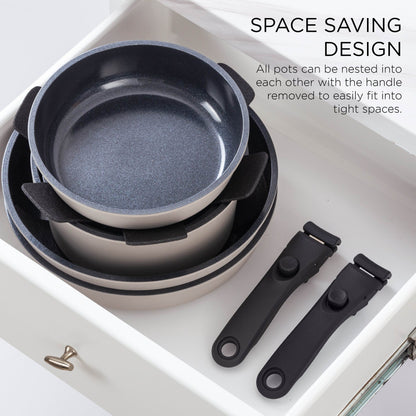 Ensemble de cuisine Country Kitchen 16 pièces pour camping-car, en céramique, avec poignées amovibles, compatible avec le four.