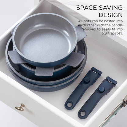 Ensemble de cuisine Country Kitchen 16 pièces pour camping-car, en céramique, avec poignées amovibles, compatible avec le four.