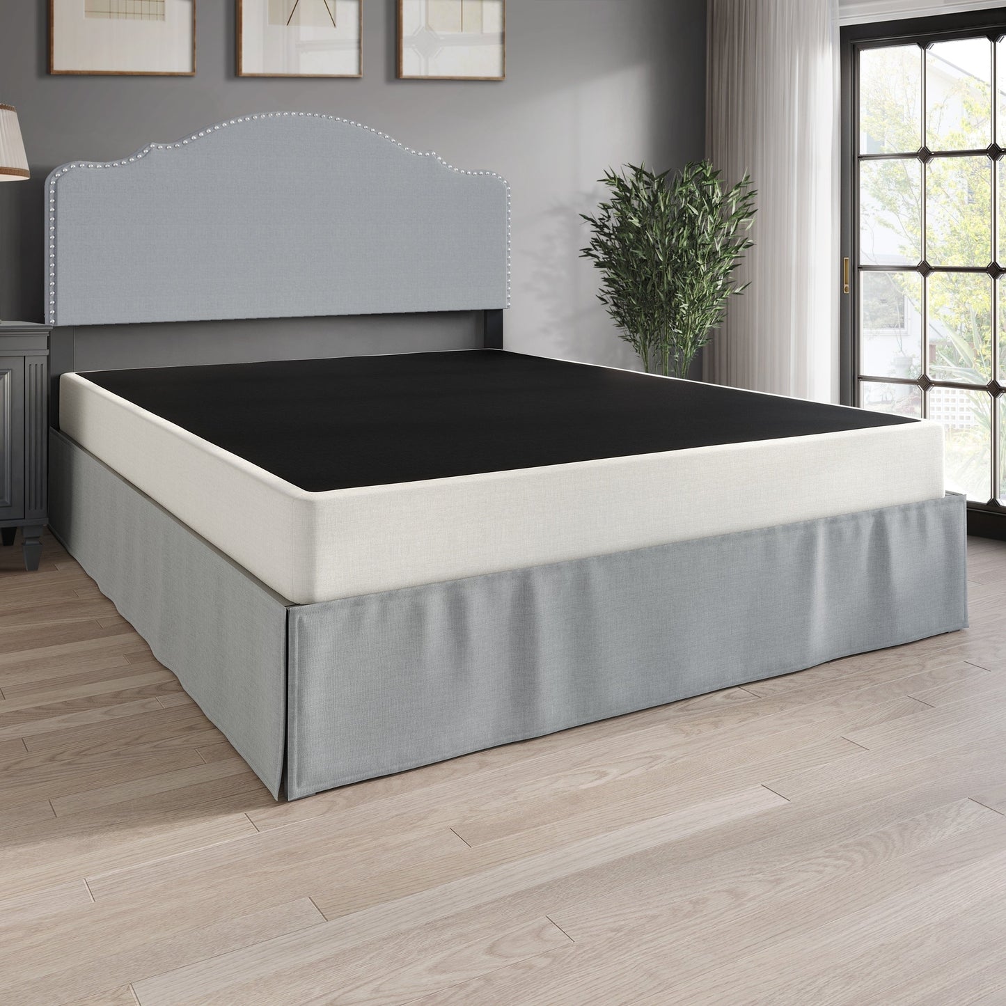 Sommier à ressorts métallique CraftPorch de 5 pouces avec revêtement en lin gris chaud