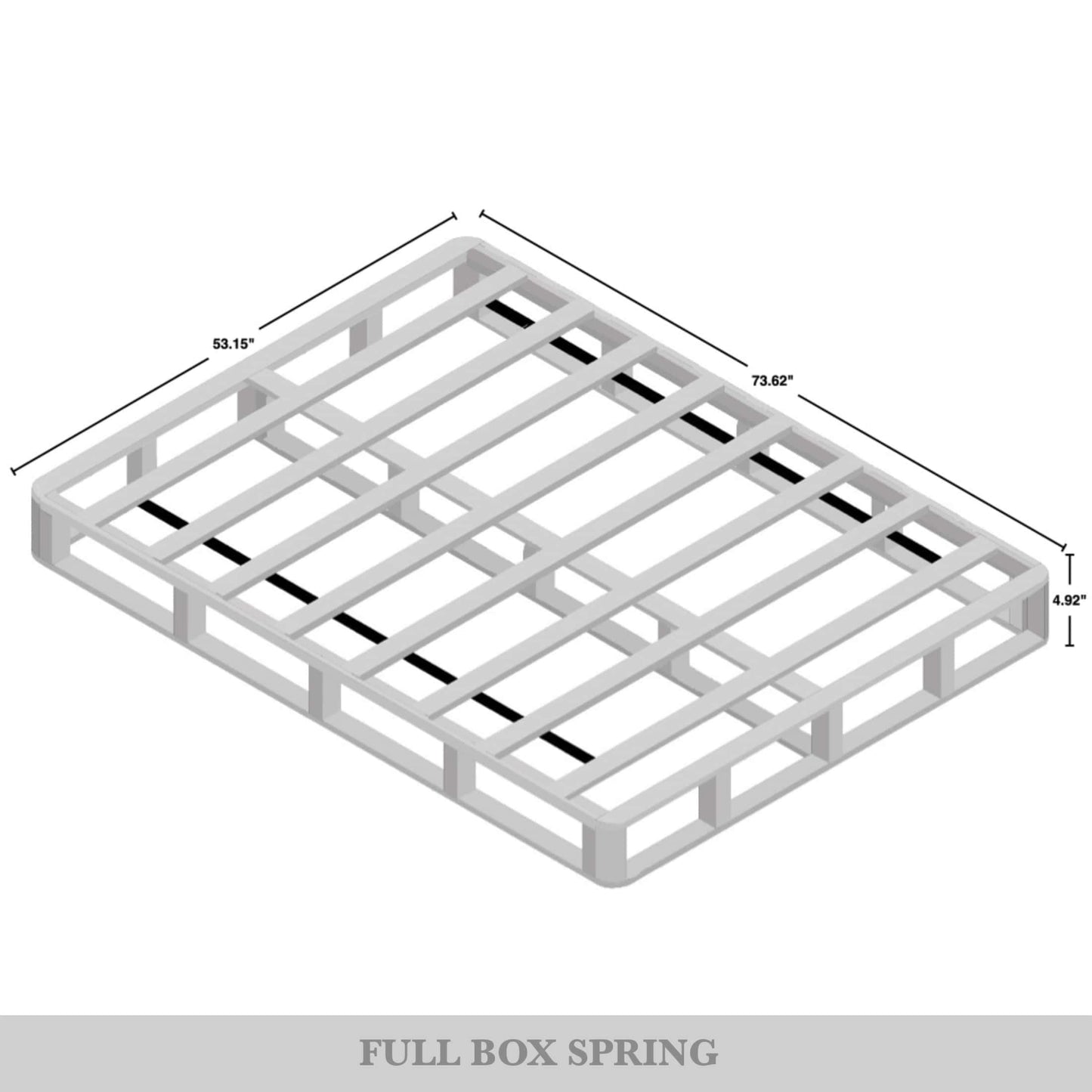 Sommier à lattes en bois massif CraftPorch de 5 pouces avec revêtement en lin gris chaud.