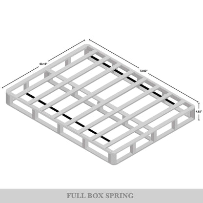 Sommier à lattes en bois massif CraftPorch de 5 pouces avec revêtement en lin gris chaud.