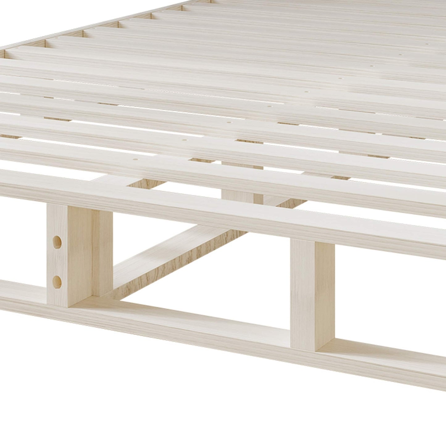 Sommier à lattes en bois massif CraftPorch de 5 pouces avec revêtement en lin gris chaud.