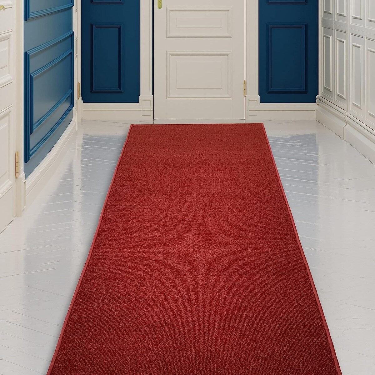 Custom Size Solid Design Beige,Brown,Red Color Non-Slip Rubber Backing- 26 Inch Wide x Your Choice of Length Runner Rug