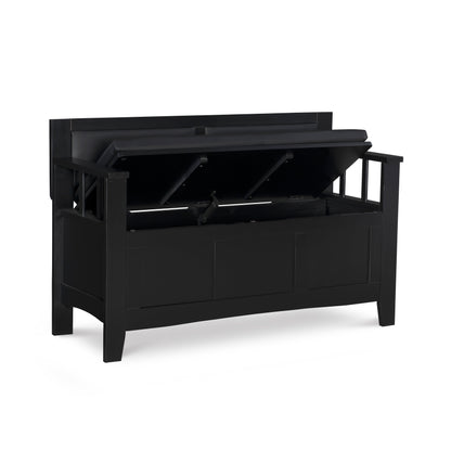 Banc d'entrée avec rangement et couvercle relevable en bois Dahlia