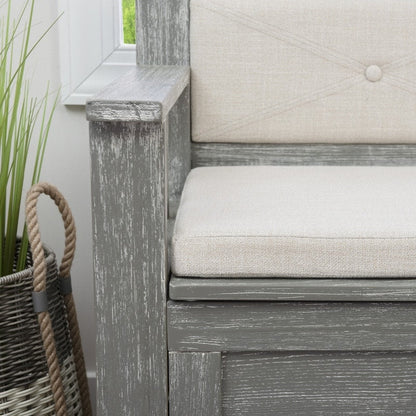 Banc d'entrée avec rangement et couvercle relevable en bois Dahlia