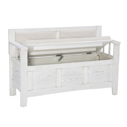 Banc d'entrée avec rangement et couvercle relevable en bois Dahlia