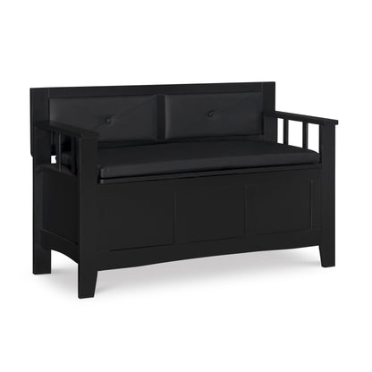 Banc d'entrée avec rangement et couvercle relevable en bois Dahlia