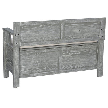 Banc d'entrée avec rangement et couvercle relevable en bois Dahlia