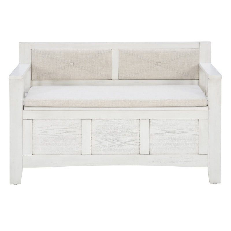 Banc d'entrée avec rangement et couvercle relevable en bois Dahlia
