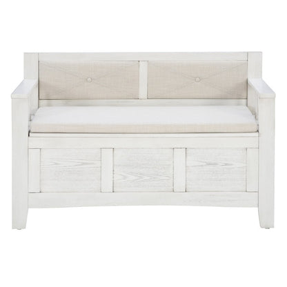 Banc d'entrée avec rangement et couvercle relevable en bois Dahlia