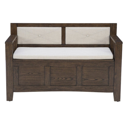 Banc d'entrée avec rangement et couvercle relevable en bois Dahlia