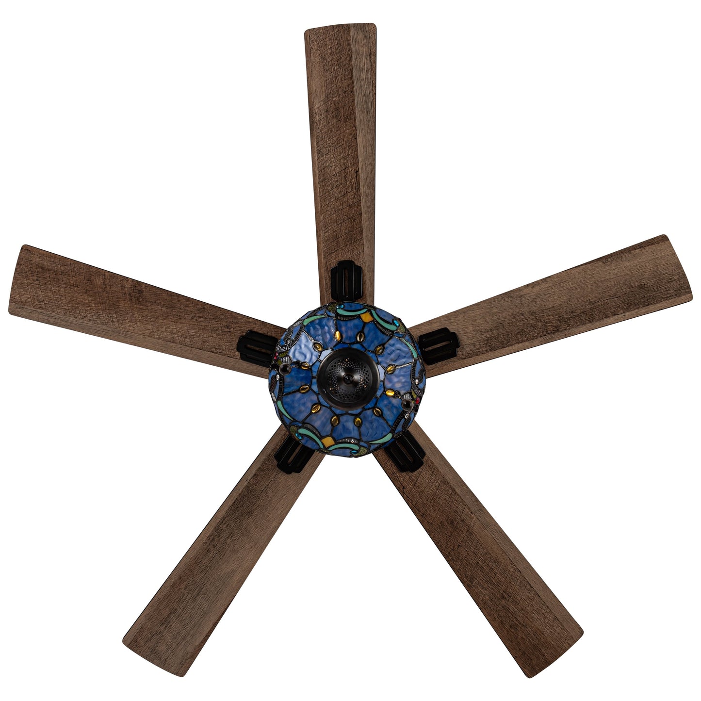 Ventilateur de plafond Della River of Goods de 52 pouces avec 3 lumières, télécommande, fini bronze huilé et verre teinté