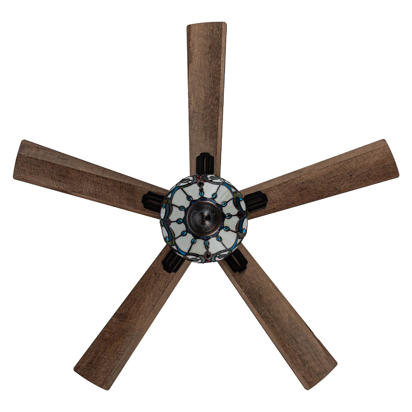Ventilateur de plafond Della River of Goods de 52 pouces avec 3 lumières, télécommande, fini bronze huilé et verre teinté