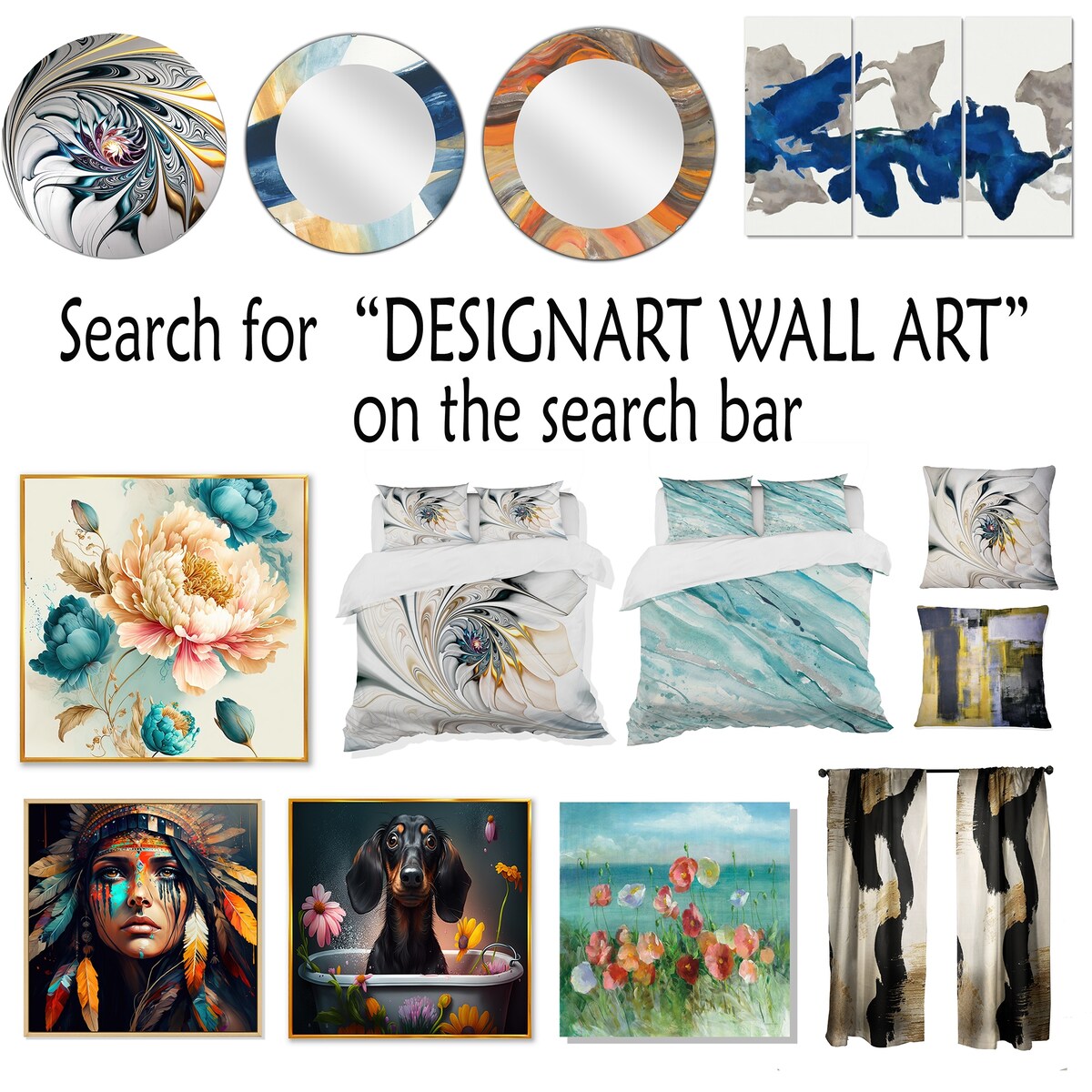Designart Red Black Contemplative Abstraction IX Modern Waves - Ensemble de 5 décorations murales rondes en métal