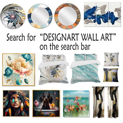 Designart Red Black Contemplative Abstraction IX Modern Waves - Ensemble de 5 décorations murales rondes en métal