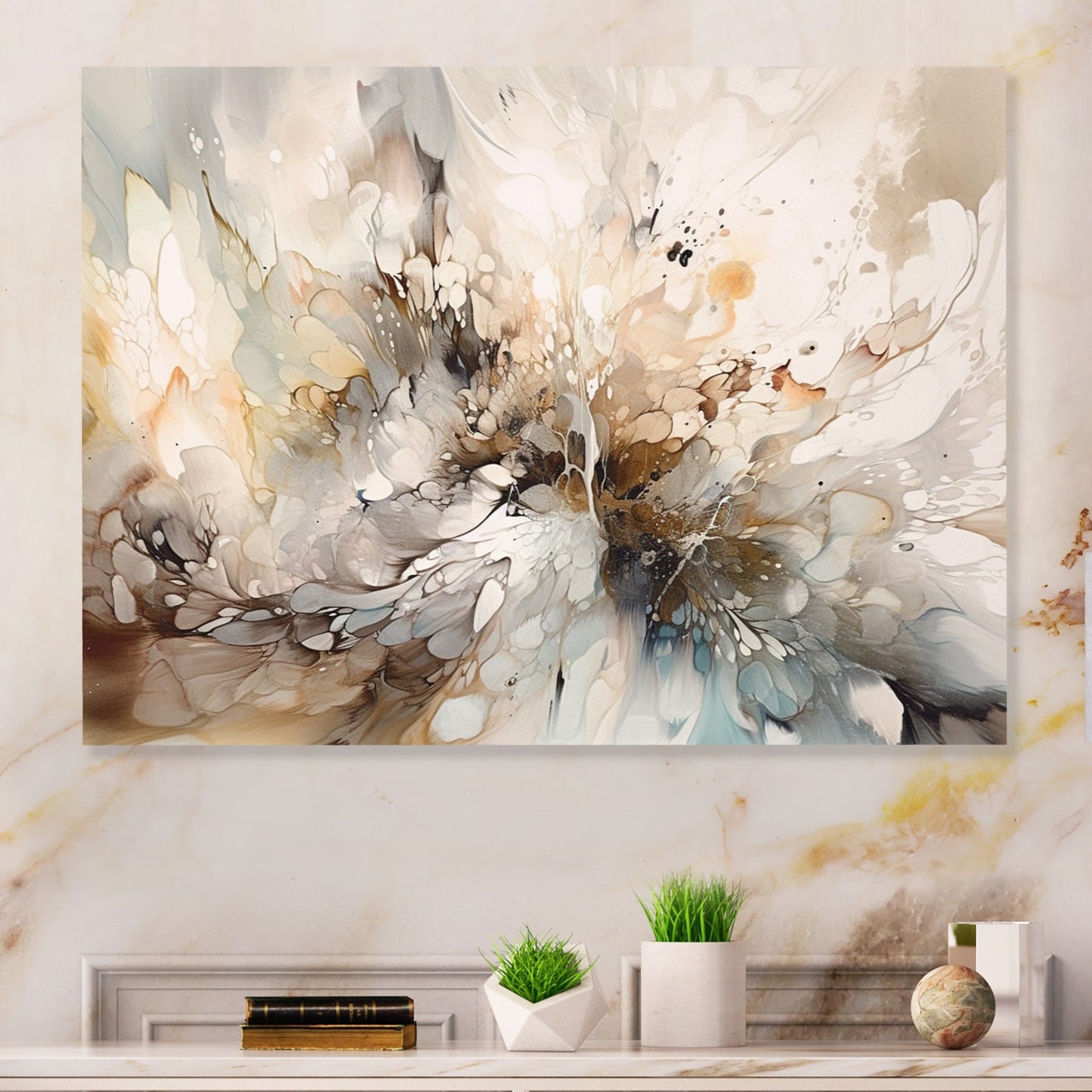 Designart White And Grey Geometric Depths I - Décoration murale géométrique moderne en métal