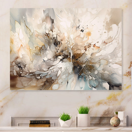 Designart White And Grey Geometric Depths I - Décoration murale géométrique moderne en métal