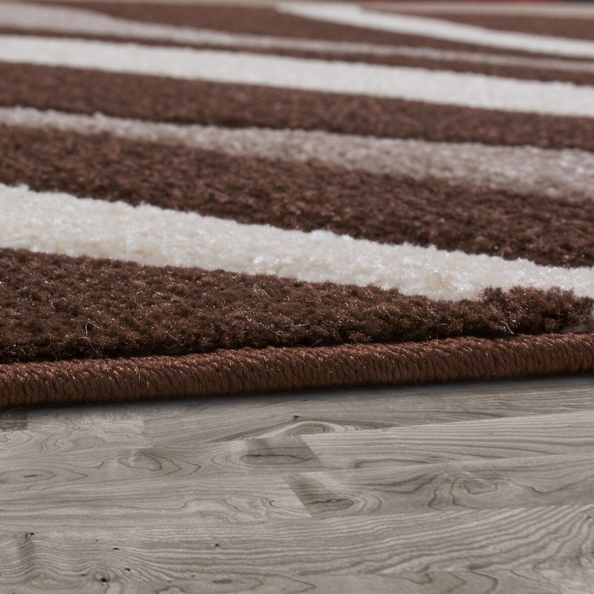 Designer Area Rug with Contour Cut and Modern Wave Pattern