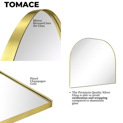 TEHOME Dezerae Grand miroir à arche pour cheminée, 102 cm (L) x 81 cm (H)