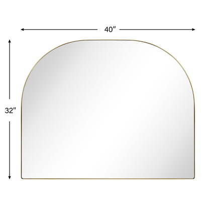 TEHOME Dezerae Grand miroir à arche pour cheminée, 102 cm (L) x 81 cm (H)