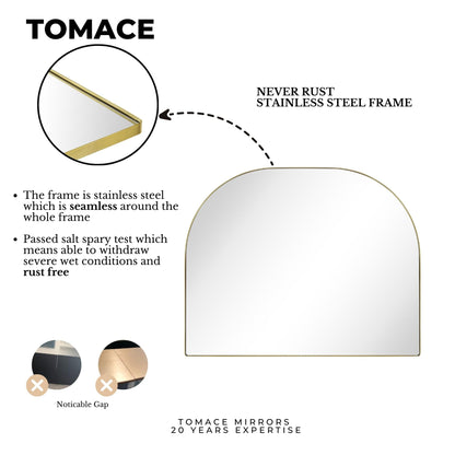 TEHOME Dezerae Grand miroir à arche pour cheminée, 102 cm (L) x 81 cm (H)