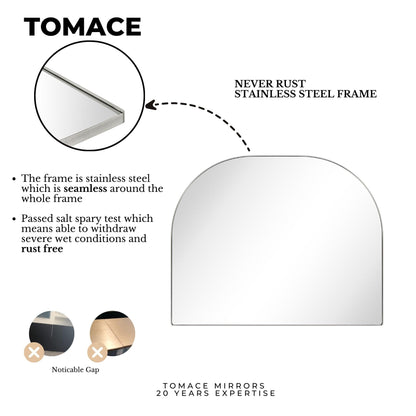 TEHOME Dezerae Grand miroir à arche pour cheminée, 102 cm (L) x 81 cm (H)