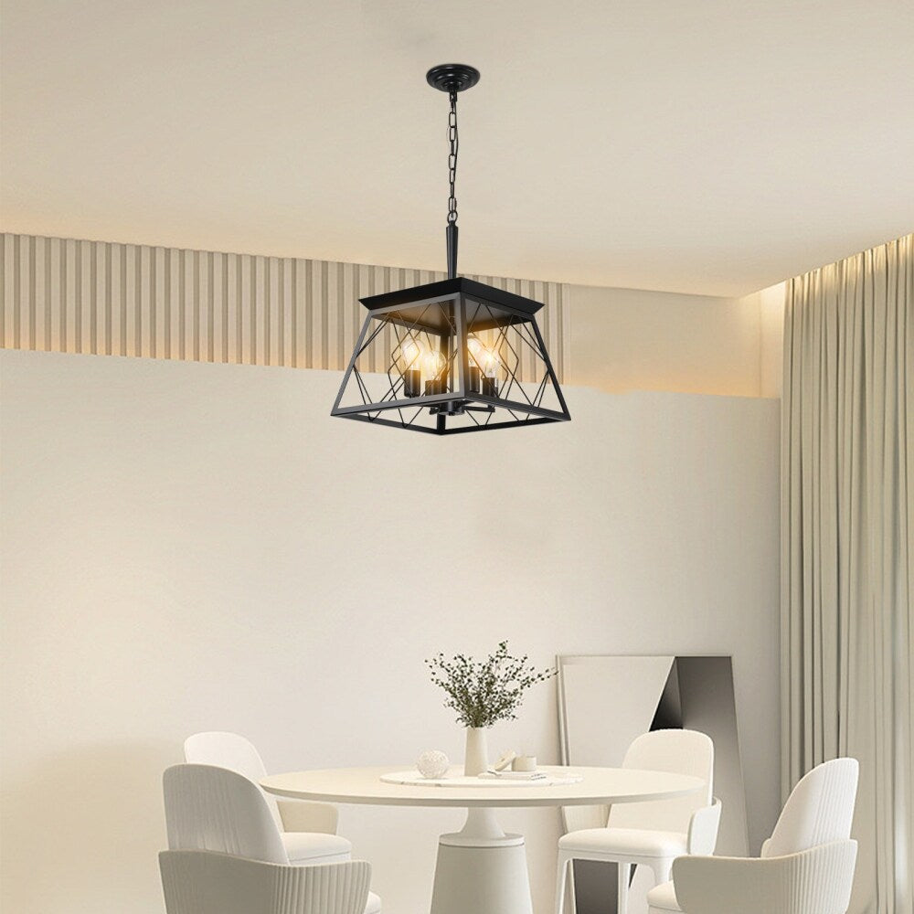 Luminaires à suspension à 4 lumières, style ferme, avec gradation, pour salle à manger, sans ampoules
