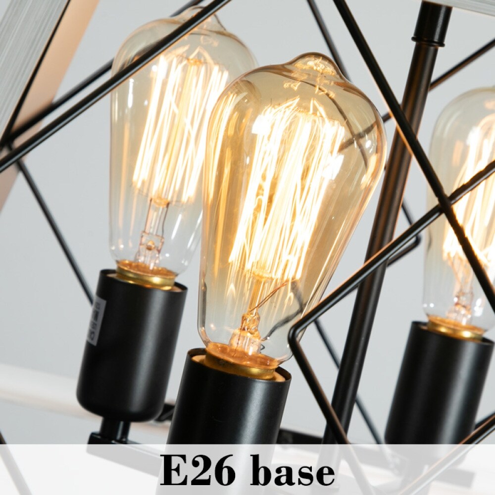 Luminaires à suspension à 4 lumières, style ferme, avec gradation, pour salle à manger, sans ampoules