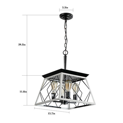 Luminaires à suspension à 4 lumières, style ferme, avec gradation, pour salle à manger, sans ampoules
