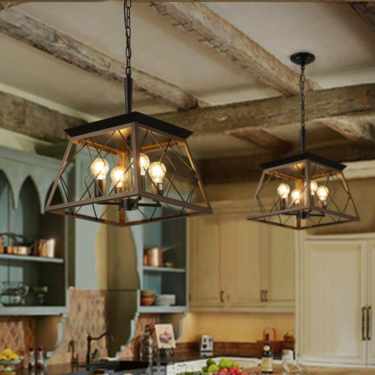 Luminaires à suspension à 4 lumières, style ferme, avec gradation, pour salle à manger, sans ampoules