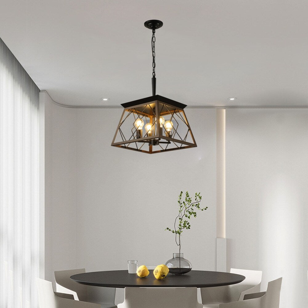 Luminaires à suspension à 4 lumières, style ferme, avec gradation, pour salle à manger, sans ampoules