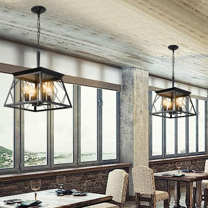 Luminaires à suspension à 4 lumières, style ferme, avec gradation, pour salle à manger, sans ampoules