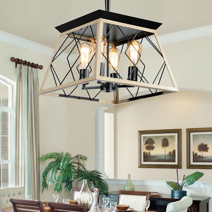 Luminaires à suspension à 4 lumières, style ferme, avec gradation, pour salle à manger, sans ampoules