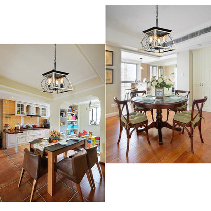 Luminaires à suspension à 4 lumières, style ferme, avec gradation, pour salle à manger, sans ampoules