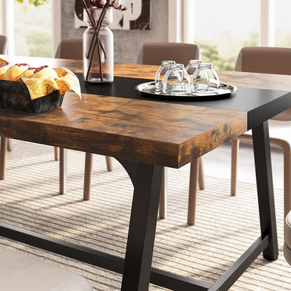 Table de salle à manger pour 8 personnes, table de cuisine rectangulaire en bois de 180 cm (70,87 pouces)