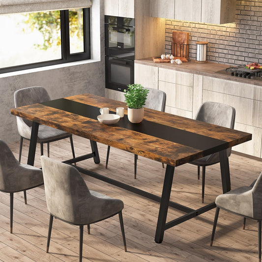 Table de salle à manger pour 8 personnes, table de cuisine rectangulaire en bois de 180 cm (70,87 pouces)