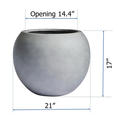DreamPatio Riverside Fiberstone Modern Sphere Planter for Indoor/Outdoor
